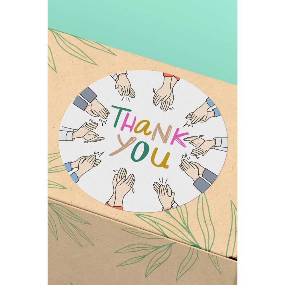 4x4cm Thank You Sticker - 45 Adet Teşekkürler Etiketi